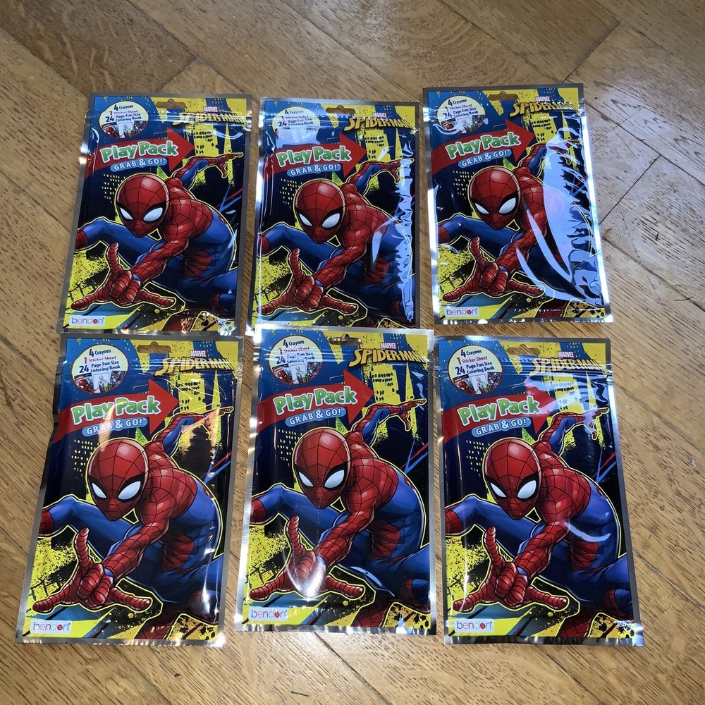 Spider-Man Grab-N-Go Play Pack Coloring book Crayons‎ Stickers Lot Of 6